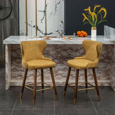 Ensemble de 2 tabourets de comptoir Mid-Century