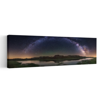 Milky Way Lake Reflection Serene Tranquil Abstract Landscape Nature Wall Art