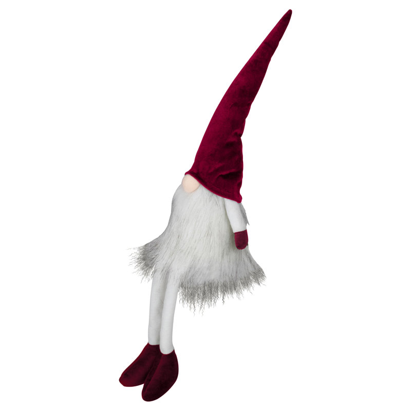 Décoration de Noël de table gnome éclairé rouge et blanc 20 po