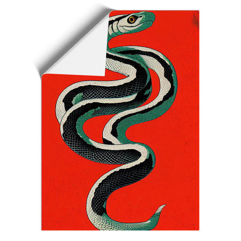 Painted Snake No.2 Abstract - Wall Art, 29.7cm H x 21cm W, Paper, No Matte