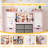 61"W Toys Storage Organizer, Kids Bookcases with Stuffed Animal Storage, 2 Movable Drawers, 4 Storage Bins and 2 Magnetic Drawing Board, Montessori Bookshelf for Kids Room, Playroom, Bedroom, Pink-1503930693