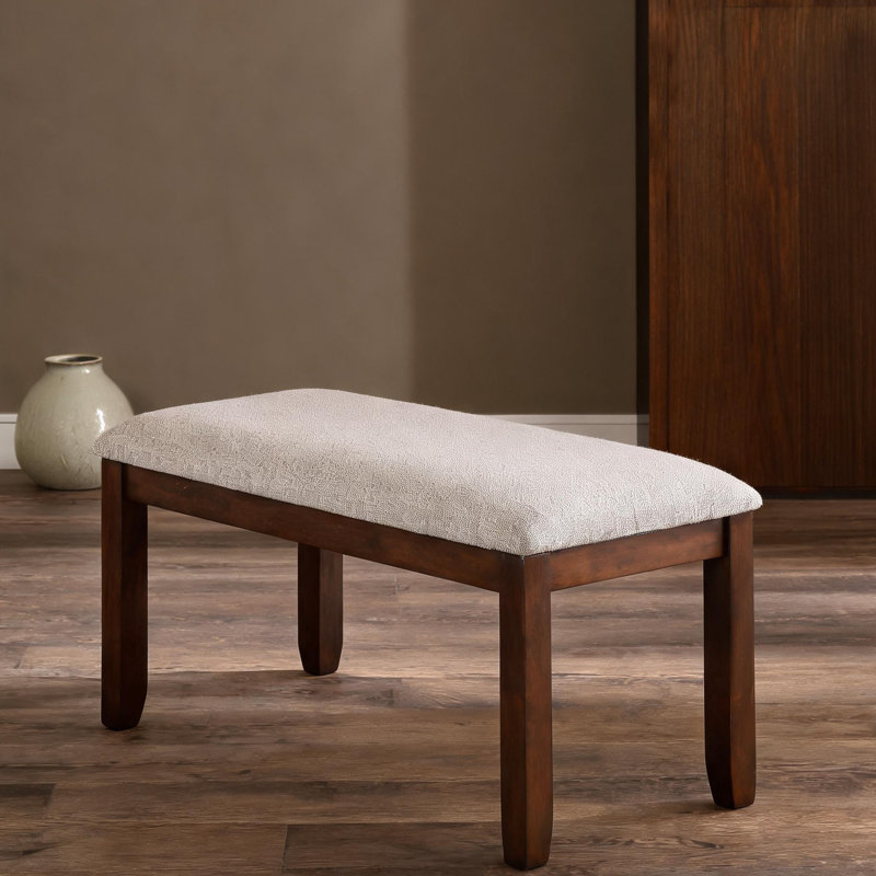 Banc rembourré en bois de cerisier foncé à 2 places pour salle à manger Kitchen