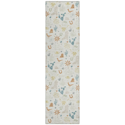 Machine Washable Indoor/Outdoor Chantille ACN2562 Novelty Rug