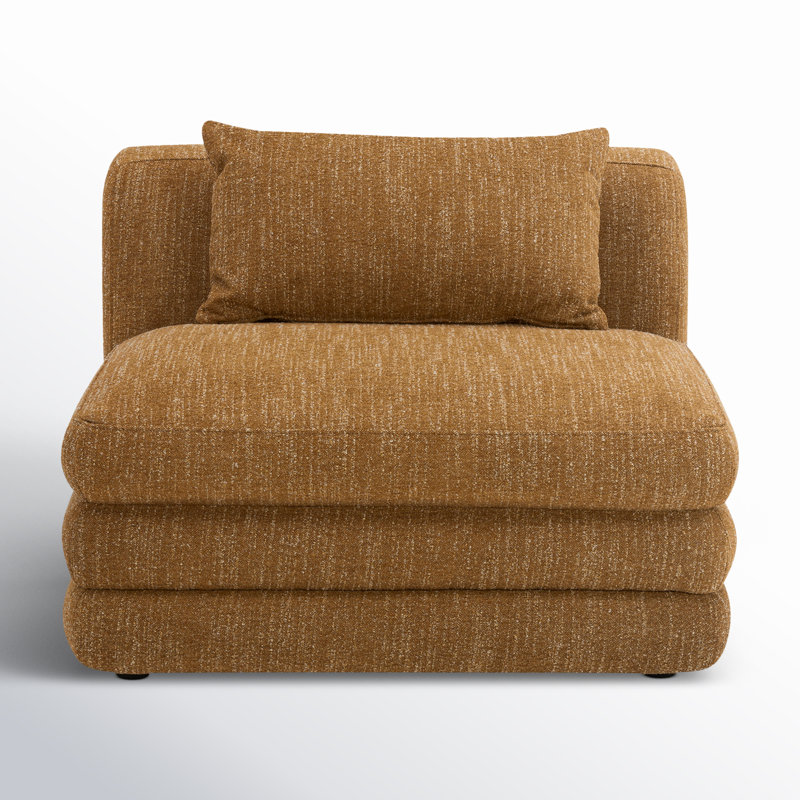 Donia Upholstered Slipper Chair, Amber Glow Mustard Tweed