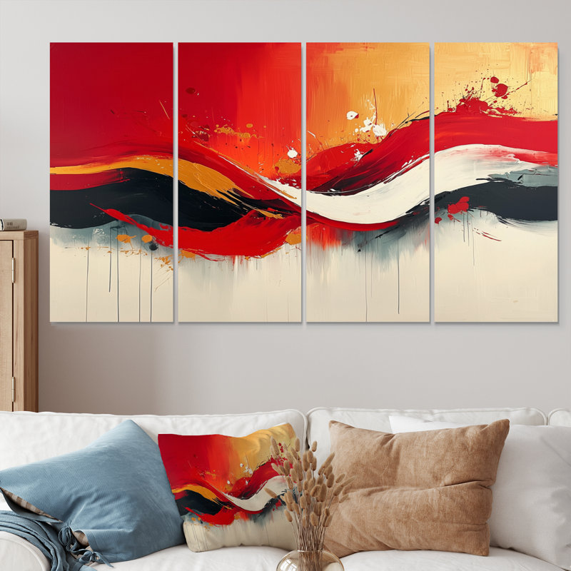 Chaos Harmony of Wild Volcano Lava I - Fauvisme, décoration murale - art mural moderne, H 28 po x l 48 po, 4