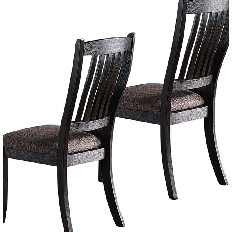 Chaises d'appoint rembourrées en bois d'hévéa foncé, 2 chaises de salle à manger Dark Coffee