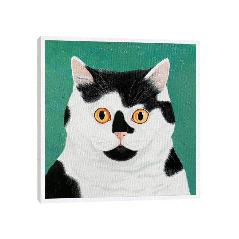 Moomoo by Vicky Mount - Painting on Canvas, White Framed, 66.04 cm H x 66.04 cm W