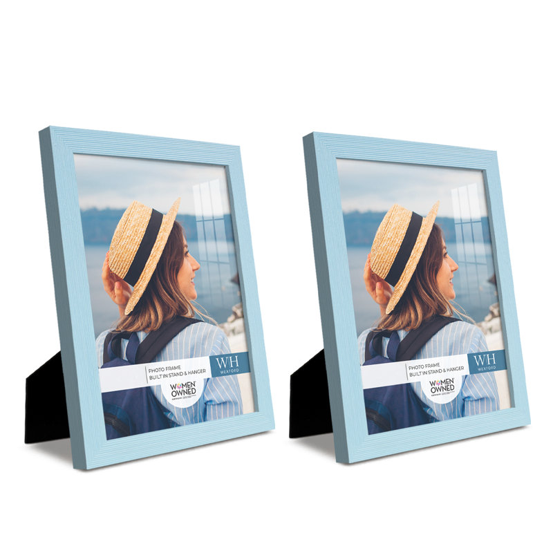 Wood Picture Frame - Set of 2, 8" x 10", Baby Blue