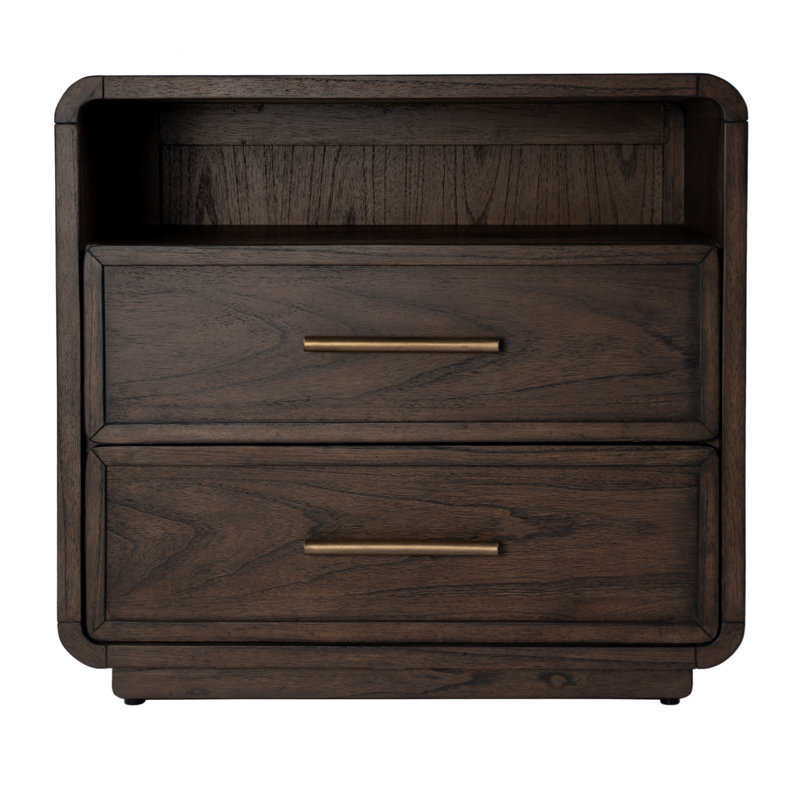 Brewster 2-Drawer Nightstand, Dark Espresso Brown, Brown
