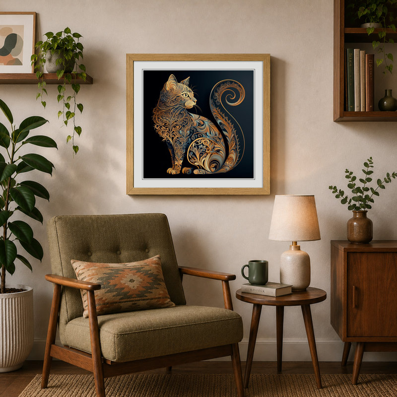 Single Picture Frame Print on Wood, Oak