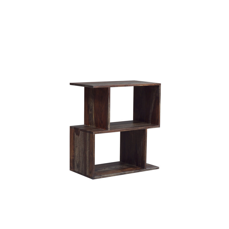 Bibliothèque géométrique en bois massif Gaugain, (2 tablettes) H 24 po x l 21,6 po x P 11,8 po