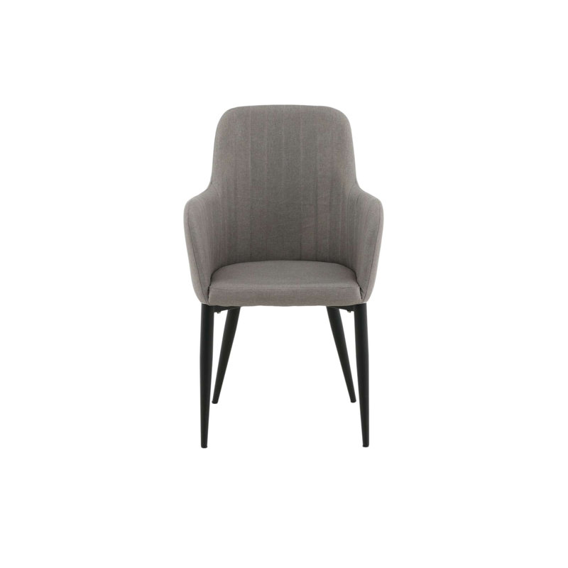 Upholstered Dining Chair, Grey, Black
