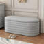 Banc de rangement contemporain gris - 40 po. Convient à la chambre à coucher, au salon, au vestibule. Sert de repose-pieds, de sièges supplémentaires, de commode. Tissu. Coussin en mousse. Stable et. Chenille grise facile à utiliser de 40 po. Idéal-857089106