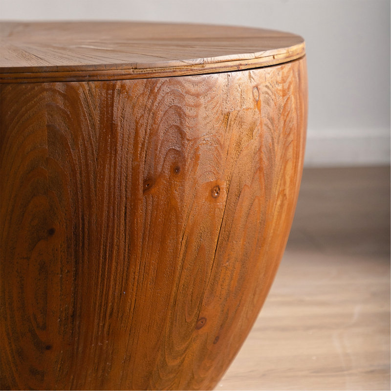 Table basse 31,50 "en forme de seau de style rétro avec fonction de rangement