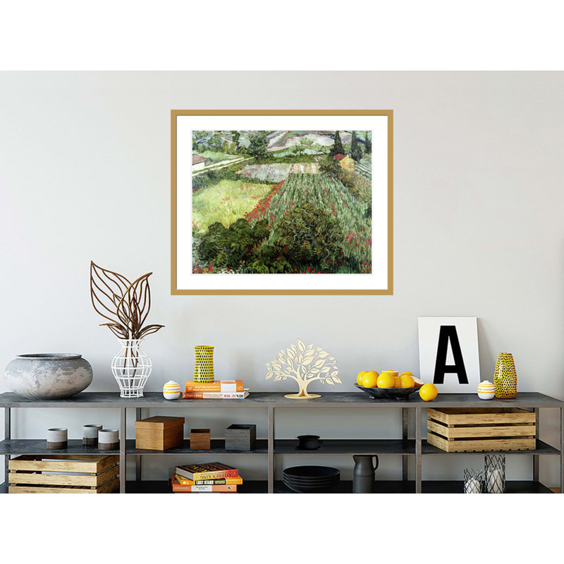 «Field with Poppies» par Vincent van Gogh, impression giclée encadrée, H 33,5 po x l 40,15 po