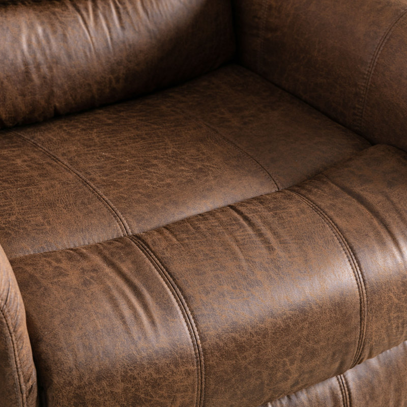 Fauteuil inclinable électrique 42,5 po de largeur en similicuir avec massage et chauffage