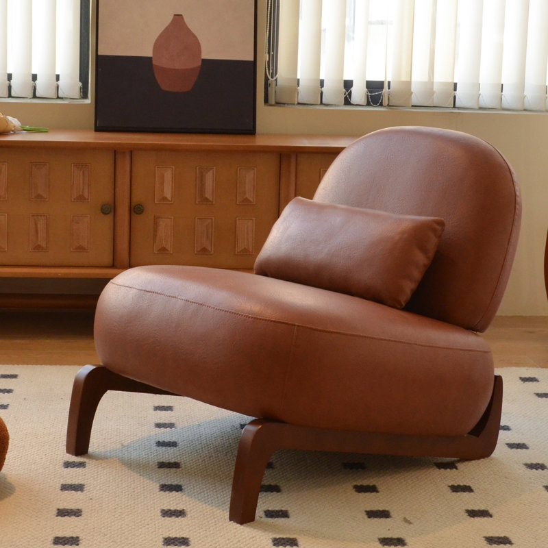 Mignon fauteuil d'appoint avec coussin moelleux, Brun