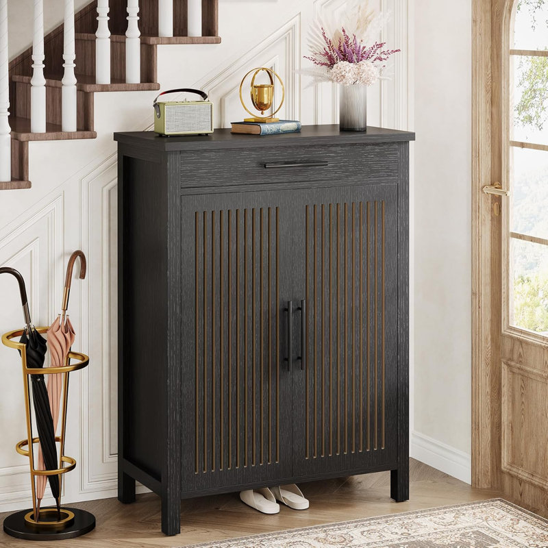 20 Pair Shoe Storage Cabinet, Black