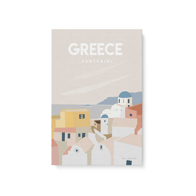 «Santorini Serenity», reproduction sur toile, Toile tendue, H 36 po x l 24 po x P 1,25 po