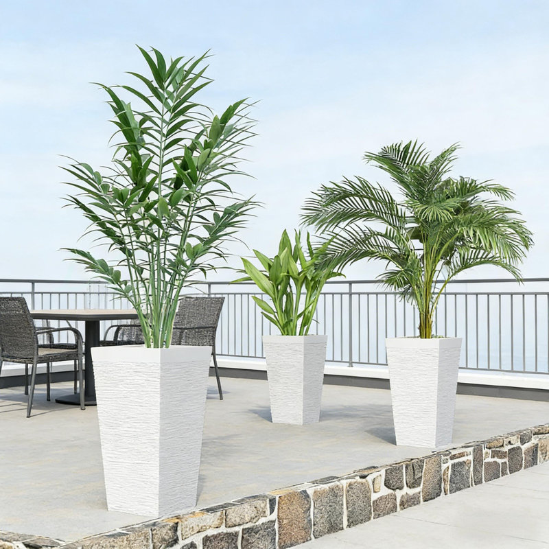 Jardinières empilables, ensemble de 3 jardinières d'extérieur, Blanc