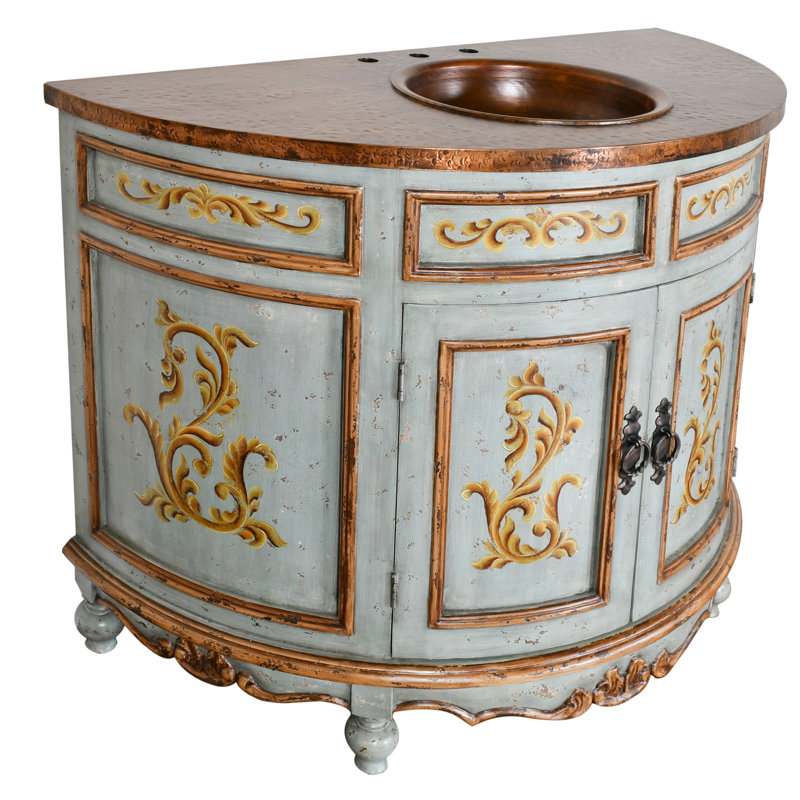 Vogelsang 48'' Single Bathroom Vanity with Metal Top, Blue