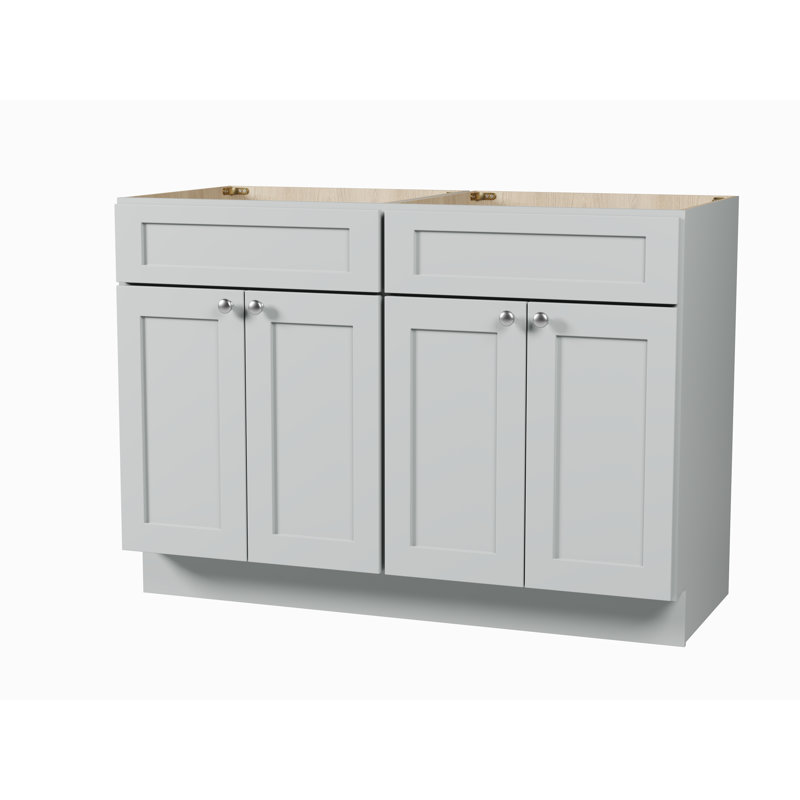 Base de meuble-lavabo double 48 po Disar, Gris