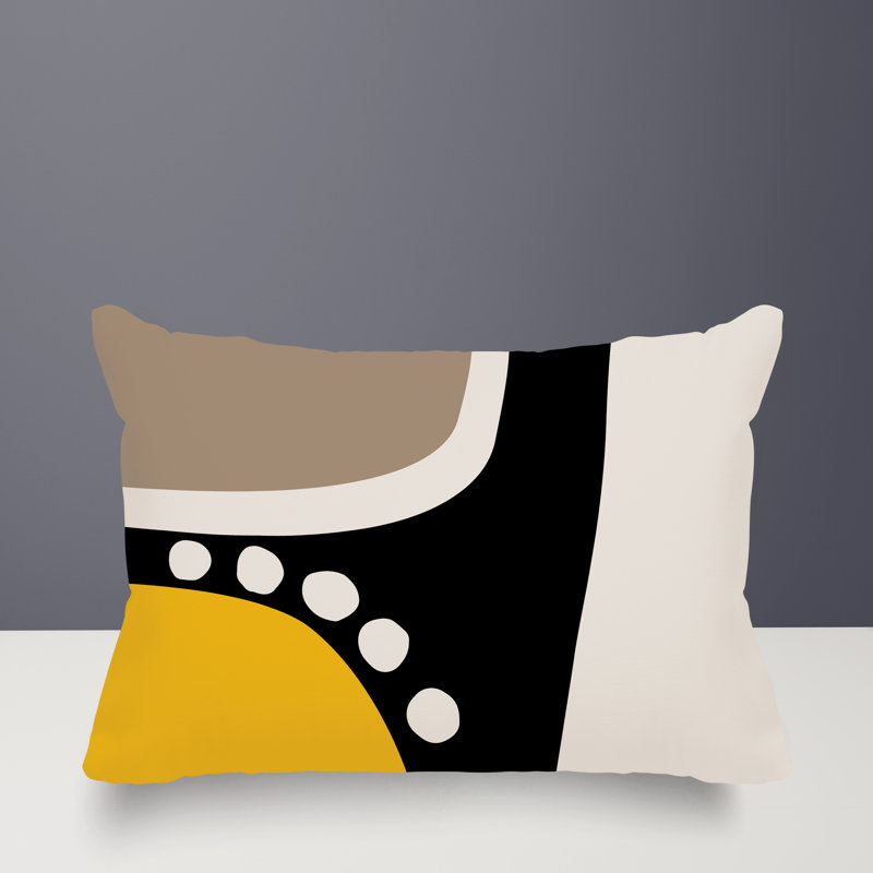 Coussin lombaire réversible intérieur / extérieur Sofi Minimalist, H 14 po x l 20 po, Jaune