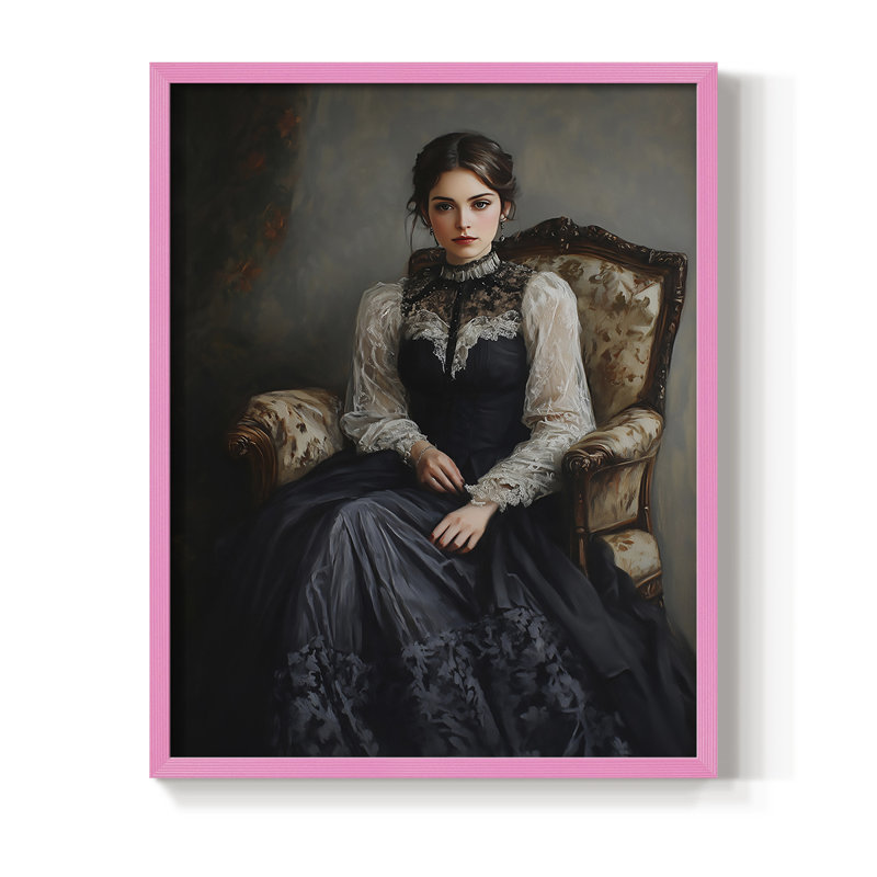 Reproduction encadrée WOMEN Series CCXL - bois massif, H 30 po x l 24 po, Rose