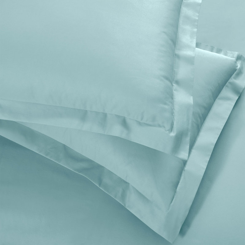 Ensemble de housse de couette 600 fils Aniello, Housse de couette double / grand + 2 taies décora, Bleu clair
