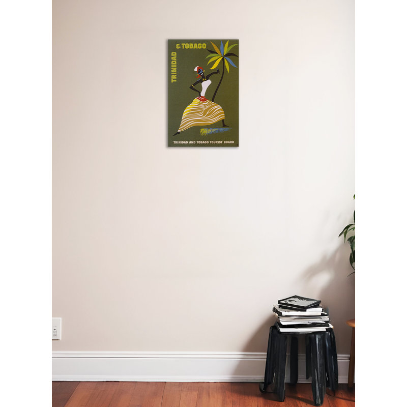 Publicité rétro sur toile tendue Trinité-et-Tobago, H 24 po x l 16 po x P 1,5 po