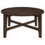 Table basse ronde en bois massif brun foncé Mavis