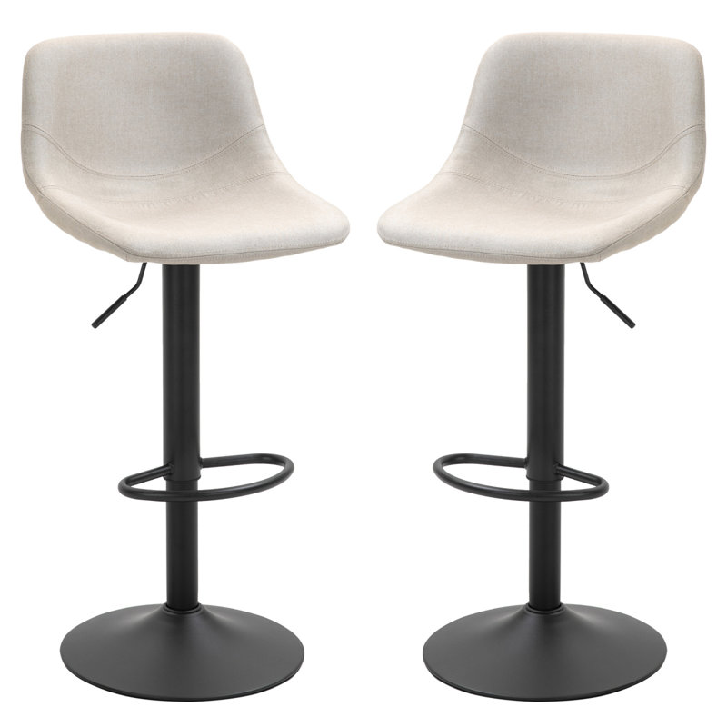 Tabourets de bar réglables, chaises pivotantes à hauteur de bar avec dossier rembourré pour la cuisine, le comptoir et le bar personnel, ensemble de 2