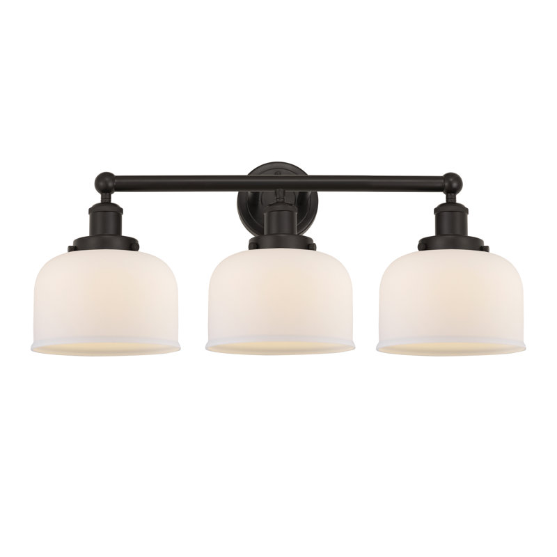 Éclairage pour meuble-lavabo à 3 lumières à intensité variable Raykwan, Blanc mat, Bronze huilé
