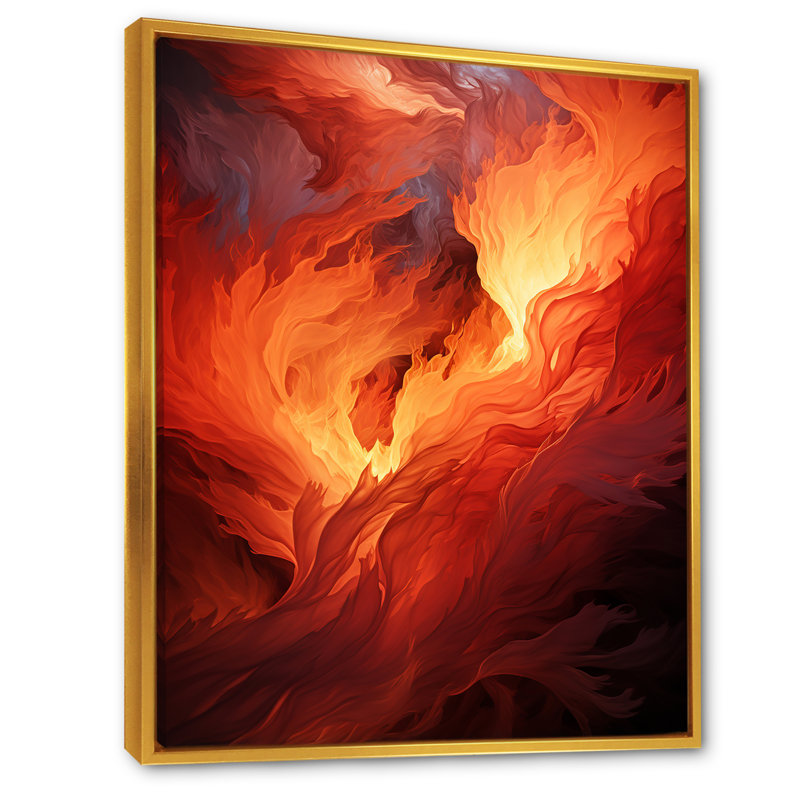 «Pentecost Flames Of Christianity - Christianity Wall Art Living Room», Cadre flottant doré, H 32 po x l 24 po x P 1 po