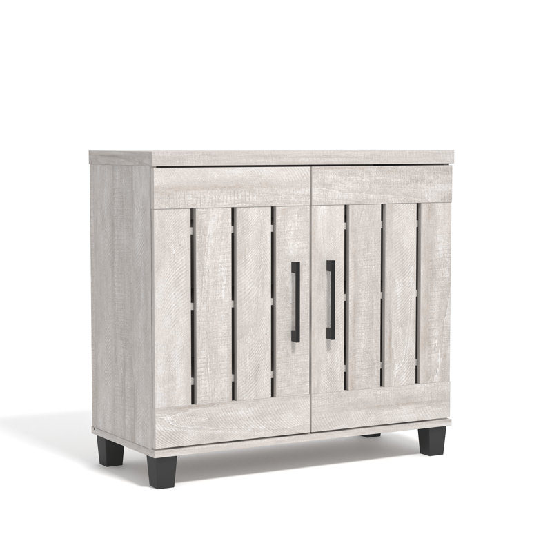 Banos 2-Door Shoe Storage Cabinet (Set Of 2) – Holds 24 Pairs, Dusty Gray Oak