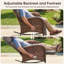 Chaise berçante inclinable et réglable en osier pour l'extérieur avec coussins et table d'appoint 2 pièces Asenpark-383554735
