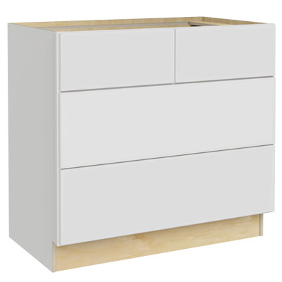 Gallery Express Haven Assembled 36 in W X 24 in D X 34.5 in H Base Cooktop Kitchen Cabinet with Double False Drawer Front