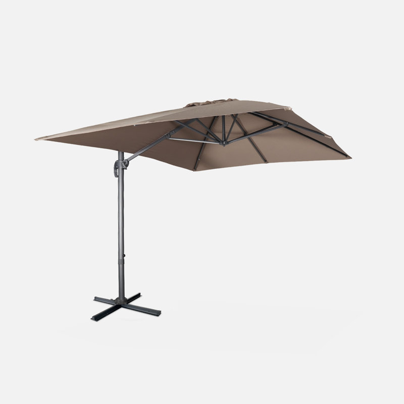 Brantson 380cm X 286cm Rectangular Cantilever Parasol, Brown
