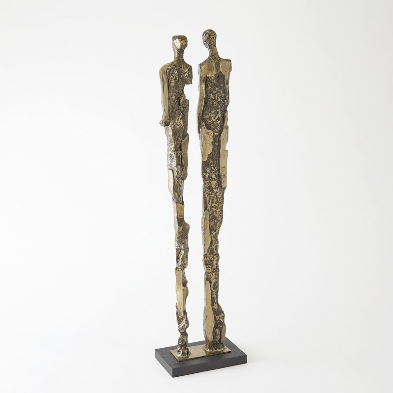 Sculpture abstraite en couple - laiton