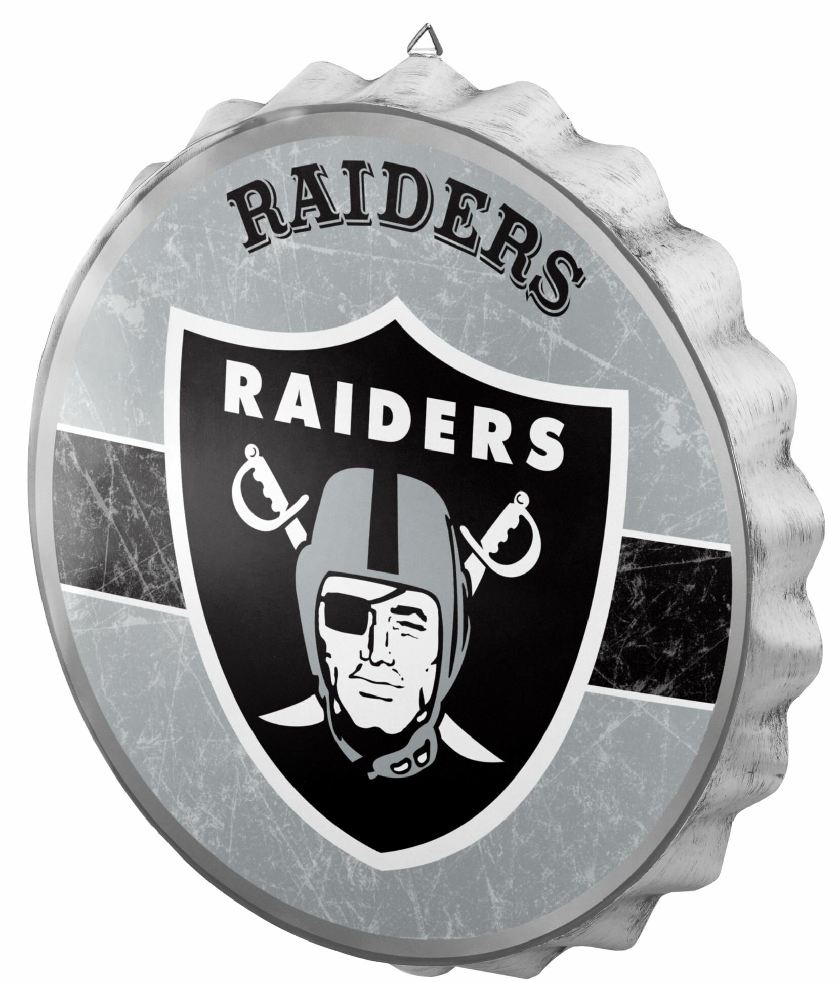 NFL Round Distressed Sign: Oakland Raiders