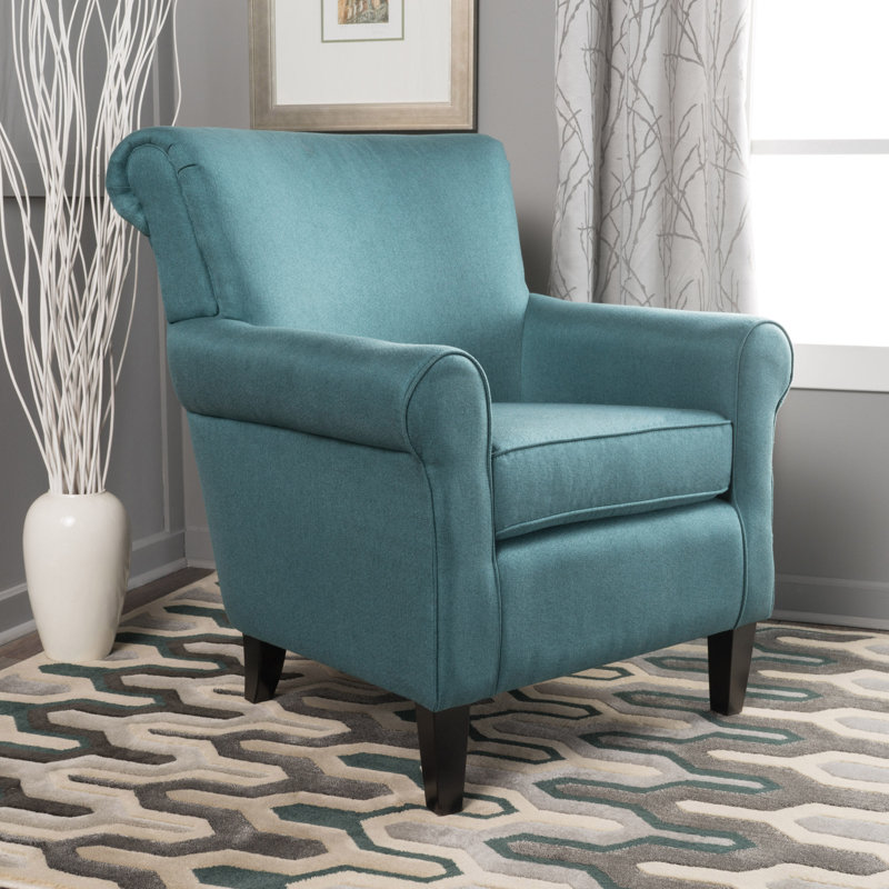 Macomber Armchair Club Chair Modern Accent Chair Sofa Chair Bedroom Chair Reading Chair, Dark Teal Polyester