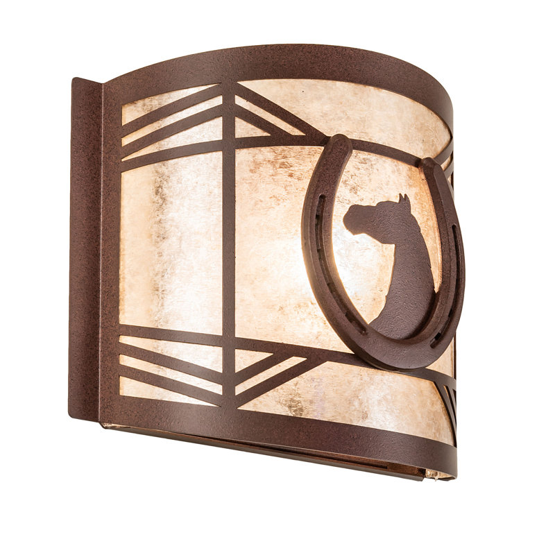 Applique murale 1 lumière Horseshoe, Rouille, Mica argent
