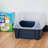 Open-Top Plastic Cat Litter Box with Shield