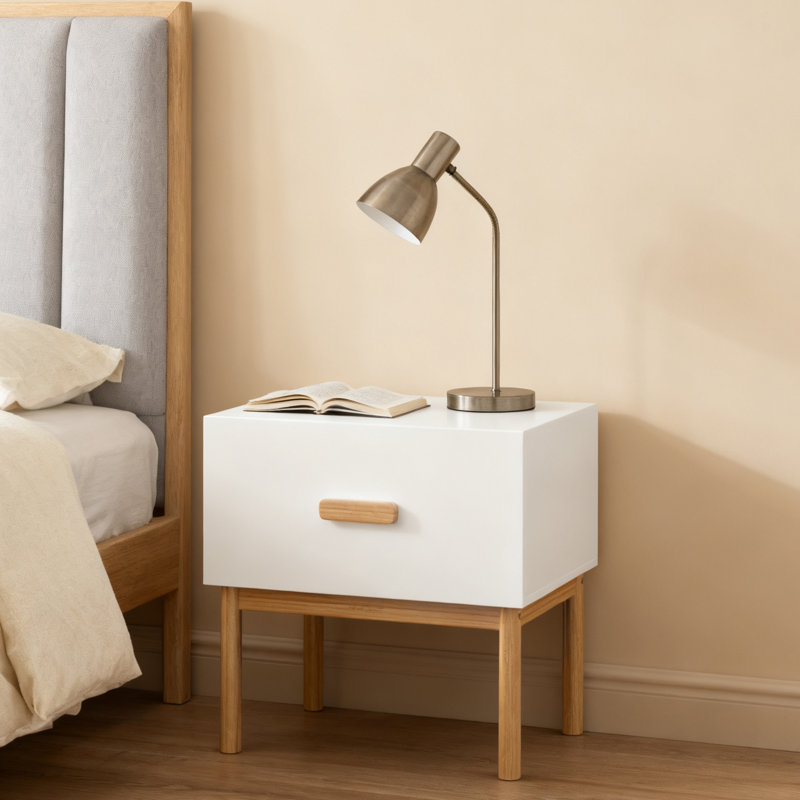 Modern White Nightstand with Durable Handles, Engineered Wood and Exceptional Craftsmanship