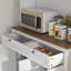 Armoire de rangement pour garde-manger de 71 po de hauteur avec support pour micro-ondes, buffet autoportant avec huche, 2 tiroirs, 5 portes, tablettes réglables et portes en verre pour la cuisine, la salle à manger