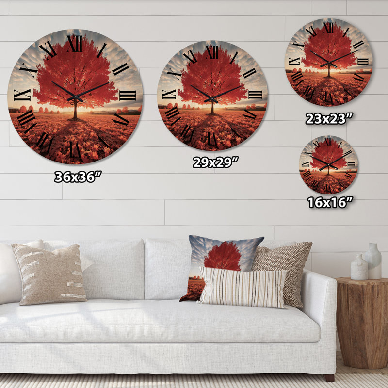Horloge murale en bois massif Nicut, Grand