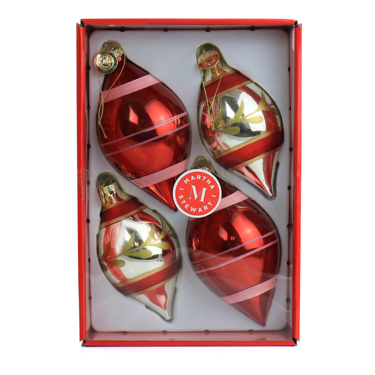 Martha Stewart 4 Piece Christmas Pointy Finial Ornament Set | Wayfair