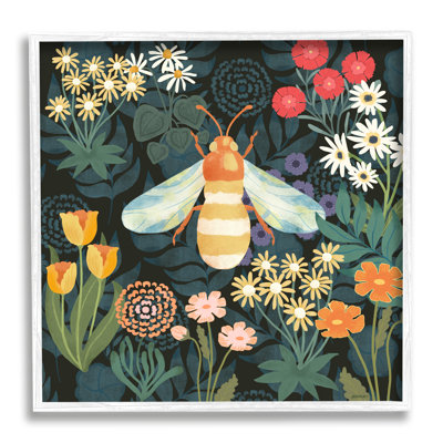 Motif de jardin Bumble Bee encadré par Jennifer Brinley Levison Designs