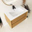 Corolla Oak Wall-Mounted Plywood Woodgrain Bathroom Vanity With With Drawers