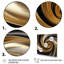 Abstrait abstrait liquide or et spirale noire - reproduction sur toile-1677826241-1770043772
